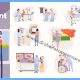 a flowchart infographic showing step-by-step cancer treatment journey: Diagnosis - Staging - Treatment Planning - Therapy - Follow-up Care.